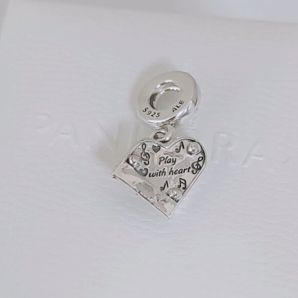 Pandora Grand Piano Heart Dangle Charm S925 Sterling Silver with box - Picture 4 of 9